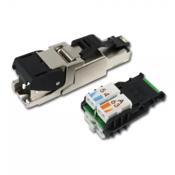 Telegärtner connettore RJ45 MFP8 Cat.6a (Deep), T568A con cappuccio antipolvere premontato, robusto case in zinco pressofuso - 1 pezzo (J00026A2004)