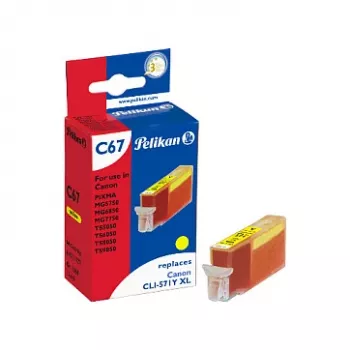 Cartuccia d'inchiostro compatibile Pelikan per Canon CLI-571Y XL, giallo, alta resa, 11,5 ml