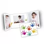 DAIBER cartelle ritratto mani 13x18 cm, confezione da 25, bianco con design impronta mano multicolore