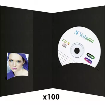 DAIBER 6613 1x100 cartelle con archivio CD, 10x15, nero