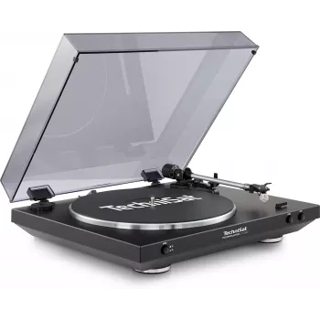 TechniSat TechniPlayer LP 200 Giradischi - nero/argento - trasmissione a cinghia - 33/45/78 giri/min - digitalizzazione USB - uscita RCA