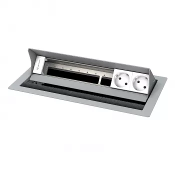 Kindermann CablePort standard² case per pannello di connessione desktop a 6 posti argento