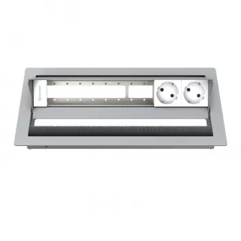 Kindermann CablePort standard² case per pannello di connessione desktop a 6 posti argento
