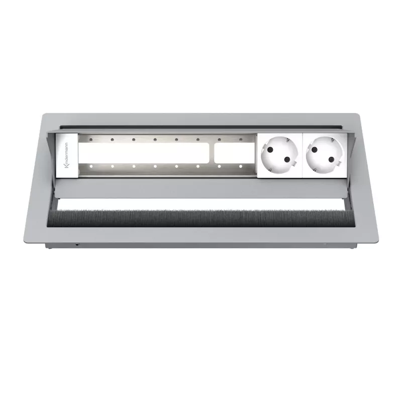 Kindermann CablePort standard² case per pannello di connessione desktop a 6 posti argento