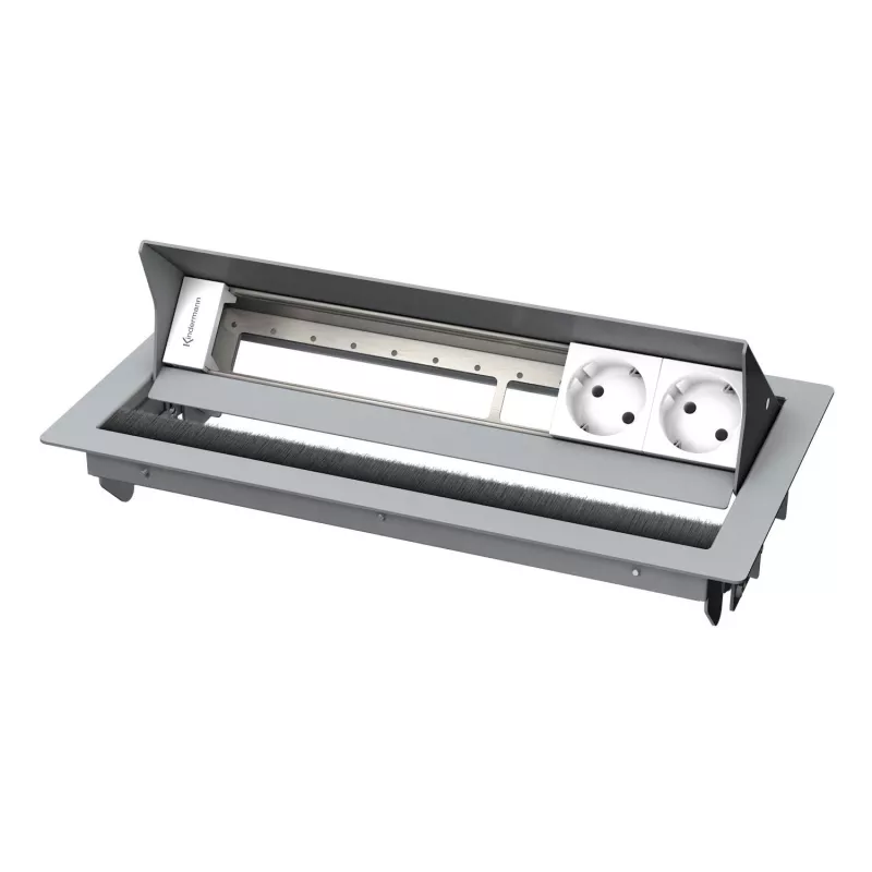 Kindermann CablePort standard² case per pannello di connessione desktop a 6 posti argento