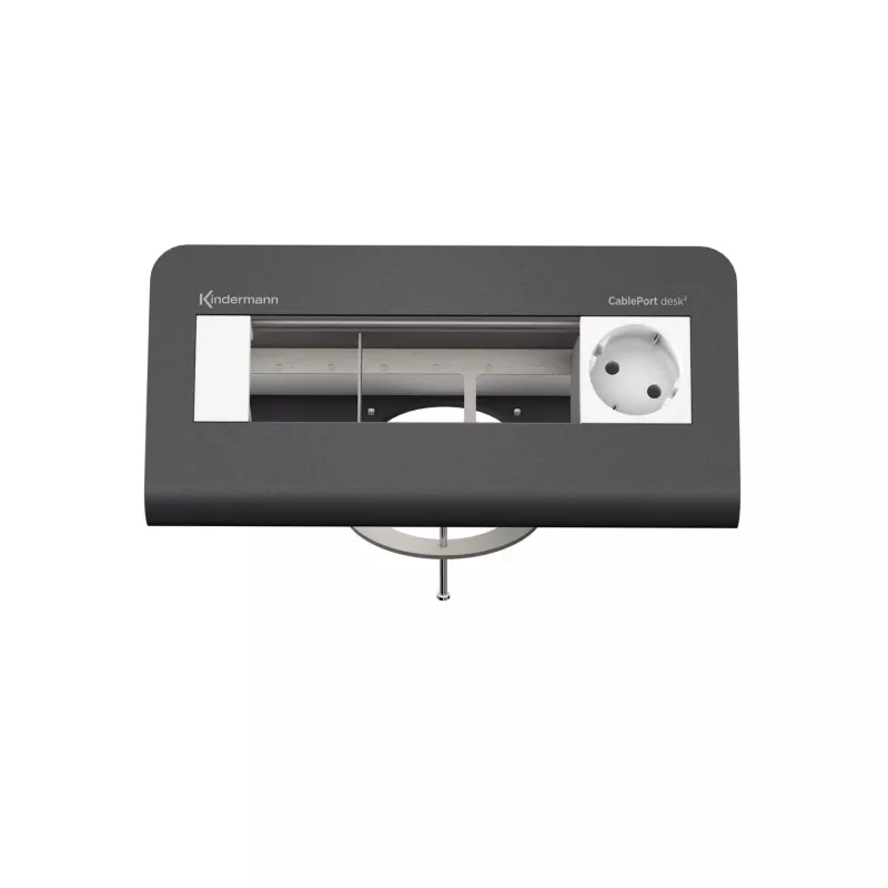 Kindermann CablePort desk 80 modulo di alimentazione per scrivania a 4 posti, nero