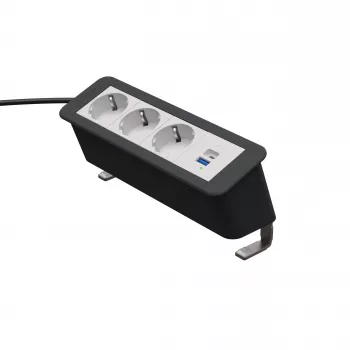 Kindermann CP Office Desk modulo di alimentazione a 4 posti 3x Schuko 1x USB-A (7550000223)
