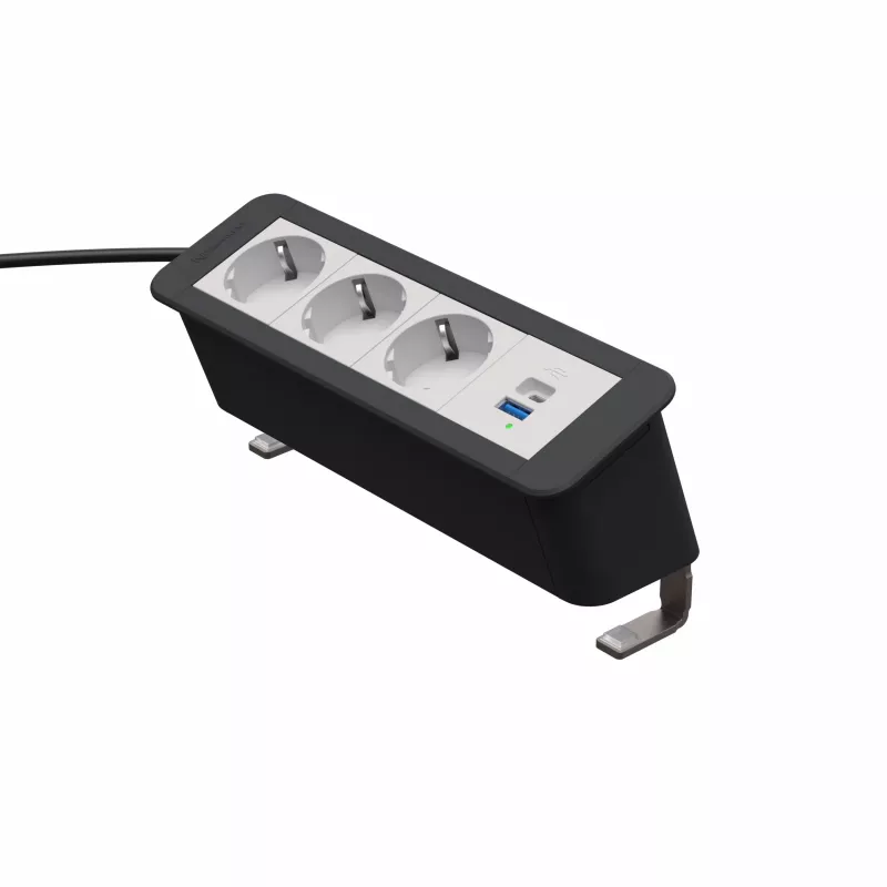 Kindermann CP Office Desk modulo di alimentazione a 4 posti 3x Schuko 1x USB-A (7550000223)