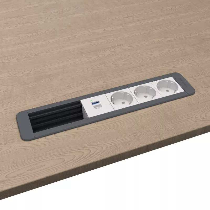 Kindermann CP Office Frame a 6 posti 3x Schuko 1x porta di ricarica USB-A