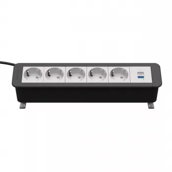 Kindermann CP Office Desk ciabatta 5x Schuko 1x USB-A 3m nero