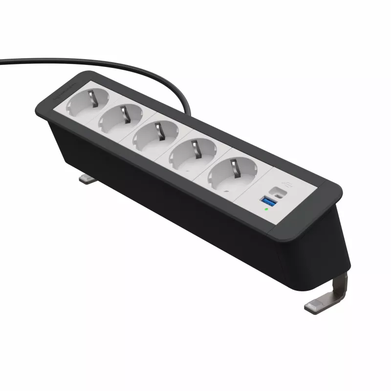 Kindermann CP Office Desk ciabatta 5x Schuko 1x USB-A 3m nero