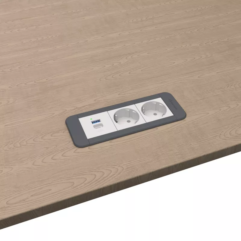 Kindermann CP Office Frame a 3 posti 2x Schuko 1x USB-C PD modulo di connessione per tavolo