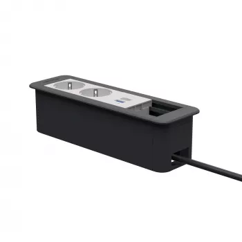 Kindermann CP Office Frame a 4 posti 2x Schuko 1x USB-C PD modulo alimentazione e dati per tavolo