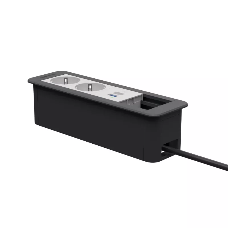 Kindermann CP Office Frame a 4 posti 2x Schuko 1x USB-C PD modulo alimentazione e dati per tavolo