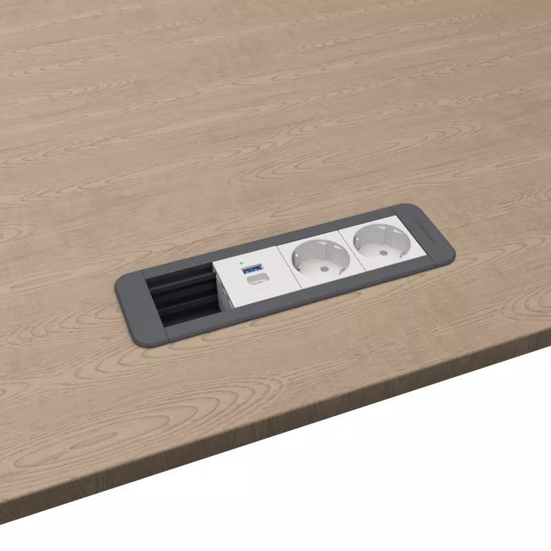 Kindermann CP Office Frame a 4 posti 2x Schuko 1x USB-C PD modulo alimentazione e dati per tavolo