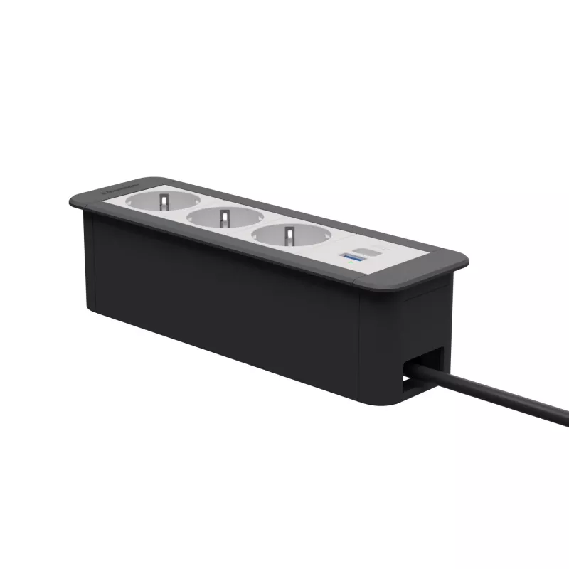 Kindermann CP Office Frame a 4 posti 3x Schuko 1x USB-C PD modulo di connessione per tavolo