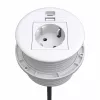 Kindermann CablePort Table White (STS-R90-2 bianco) - pannello di connessione per tavolo con 2x prese Schuko