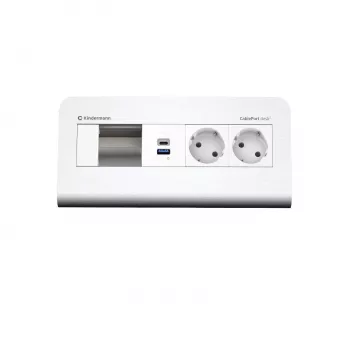 Kindermann CP desk² 80 4 slot 2x alimentazione USB pannello di connessione da tavolo