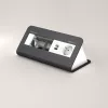 Kindermann CP desk² 80 4 posti pannello di connessione da tavolo con 1x alimentazione e 1x USB-A, argento/nero