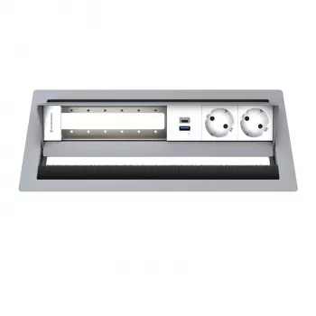 Kindermann CP Standard² 6 posti pannello di connessione da tavolo con 2x prese, 1x porta di ricarica USB-A, HDMI, RJ45