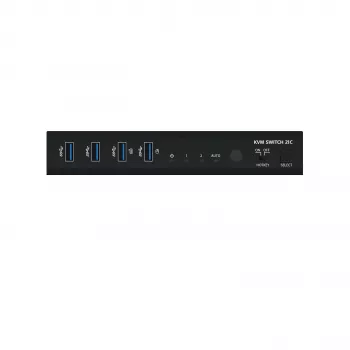Kindermann KVM Switch 21C - switch KVM DVI-I 2 porte con audio e hub USB