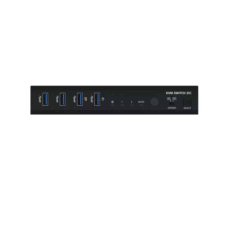 Kindermann KVM Switch 21C - switch KVM DVI-I 2 porte con audio e hub USB