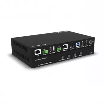 Kindermann MultiSwitch 31 HDBT 2.0 trasmettitore / switch di presentazione - 3x1 USB-C e HDMI su HDBaseT - Telnet - RS-232 - 4K UHD