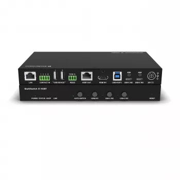 Kindermann MultiSwitch 31 HDBT 2.0 trasmettitore / switch di presentazione - 3x1 USB-C e HDMI su HDBaseT - Telnet - RS-232 - 4K UHD