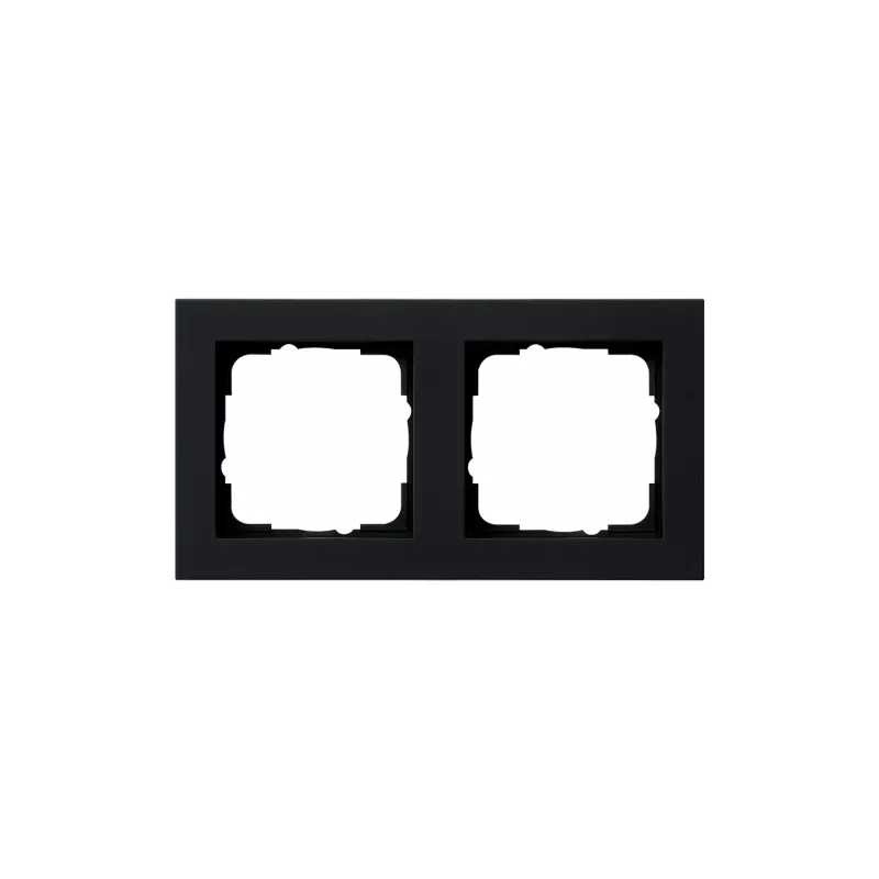 Kindermann cornice interruttore Gira E2 nero a 2 posti