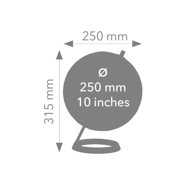 TROIKA Globe 23.5 Degrees (G2507-P2P2/CB) - globo da scrivania fermacarte, base cromata, 60mm