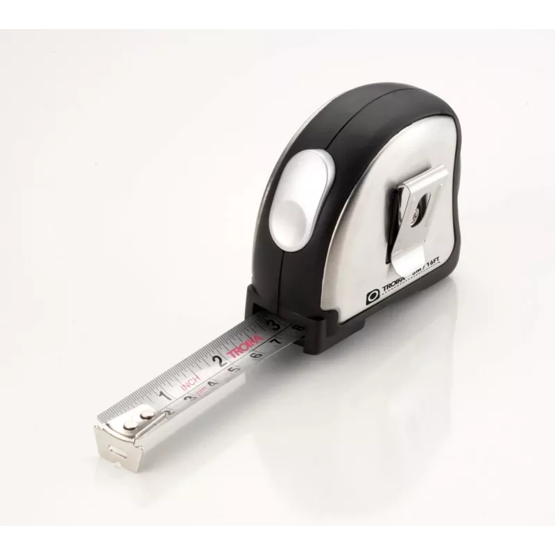 TROIKA ACCURATE Mini metro a nastro avvolgibile 2m/6ft portachiavi cromato
