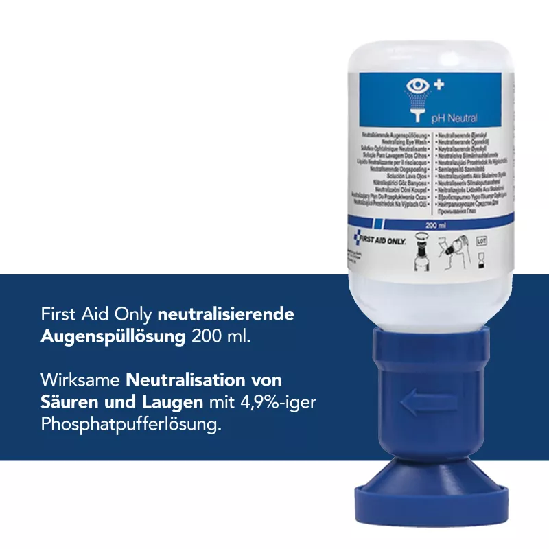 First Aid Only flacone lavaggio oculare neutralizzante pH neutro 200 ml