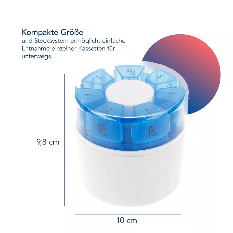 First Aid Only portapillole con divisore per compresse blu bianco