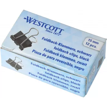WESTCOTT 12 clip Foldback, 19 mm, nero/argento, 12 pezzi