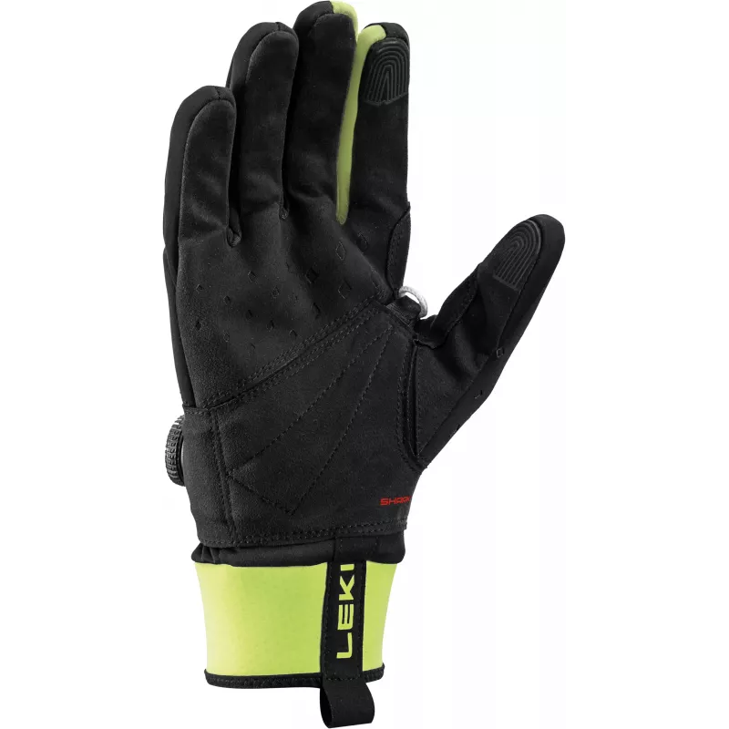 LEKI PRC Boa Shark guanti da sci nordico - nero/giallo neon, taglia L