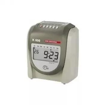 BÜRK MOBATIME K600 rilevatore presenze - orologio timbratura a matrice di punti con display LCD, stampa a 6 colonne, nero/rosso