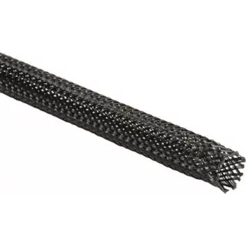 HellermannTyton Helagaine HEGPX30 Guaina in treccia, diametro nominale 30 mm, fascio 19-45 mm, poliestere (PET), nero, da -50 a 150 °C, conforme UL