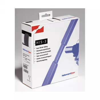 HellermannTyton HIS-3 Guaina termorestringente rapporto 3:1 da 9 mm a 3 mm nero 5 m