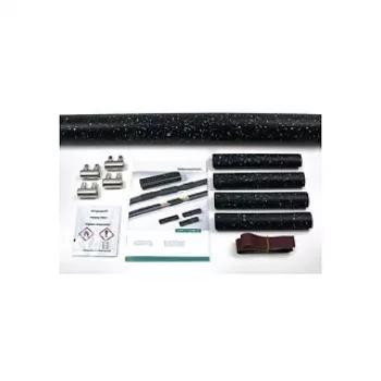 HellermannTyton LVK-C-5x6-25-PO-X-BK Kit giunzione diritta termorestringente con connettori a vite 380-04015, nero