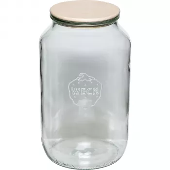 WECK vaso a bordo tondo 3L con coperchio in legno