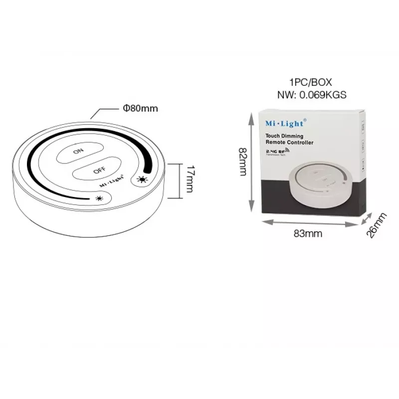 Synergy 21 LED telecomando Single Color Touch Dimmer per MiLight/MiBoxer