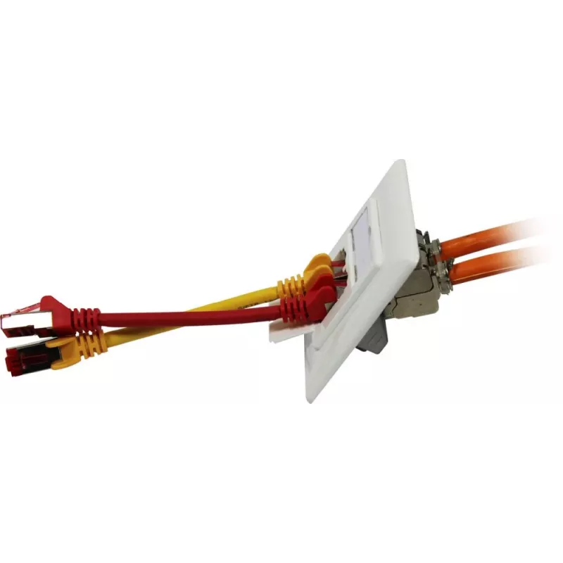 Synergy 21 supporto modulo Keystone scatola da incasso per 2x modulo TP, bianco puro, compatibile design UAE (S216359)