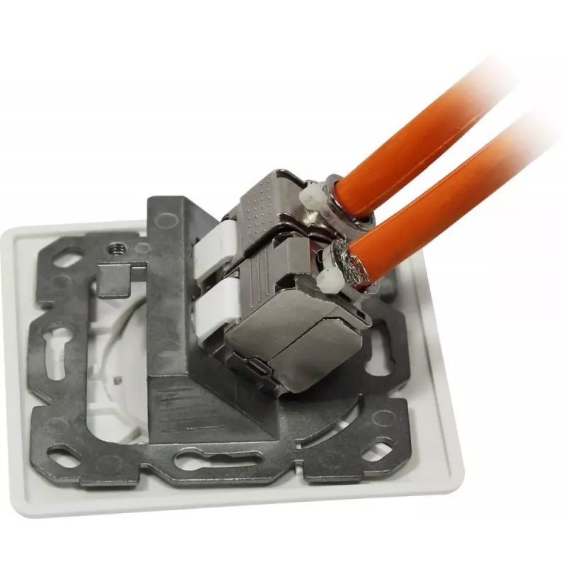 Synergy 21 supporto modulo Keystone scatola da incasso per 2x modulo TP, bianco puro, compatibile design UAE (S216359)