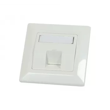 Synergy 21 supporto per moduli Keystone placca da incasso per 1 modulo TP, bianco puro, cornice esterna quadrata (S216322V2)