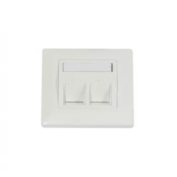 Synergy 21 placca di copertura per moduli Keystone, da incasso, 2 slot, bianco puro, cornice squadrata (S216330V2)