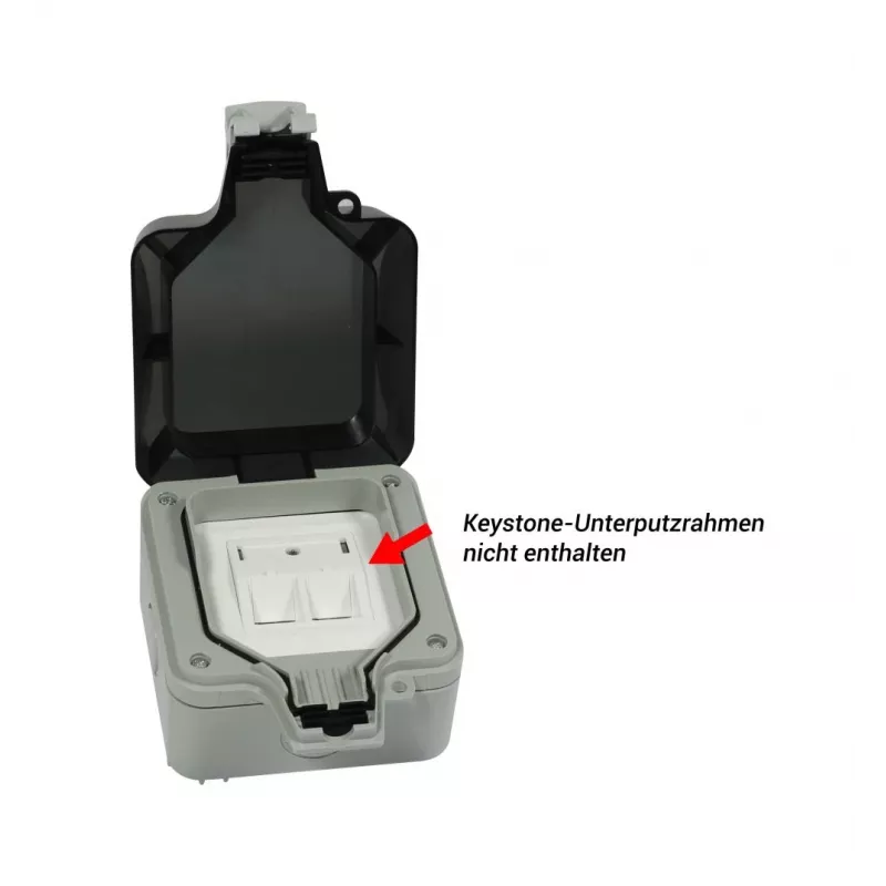 Synergy 21 contenitore per moduli Keystone da parete IP66 con foro per lucchetto, grigio chiaro (RAL 7035) - S216381