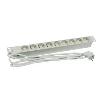 ALLNET accessorio 19 pollici ciabatta 9x prese (CEE7) su spina (CEE7) grigio chiaro Synergy 21