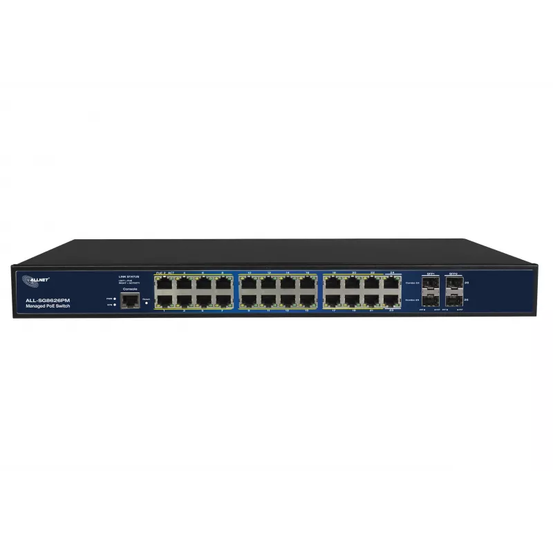 ALLNET ALL-SG8626PMJ switch Gigabit Layer 2+ full managed con 24 porte PoE+ 370W