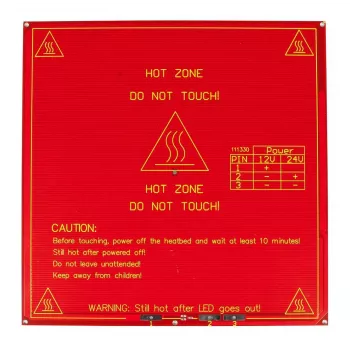 ALLNET 4duino piano riscaldante per stampante 3D quadrato 215mm 12V/24V RepRap Mendel (ALL_KS_hotbed_square)