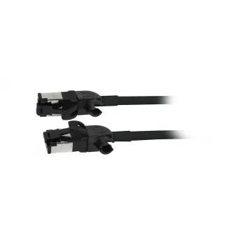 Synergy21 Cavo patch RJ45, CAT6A 500MHz, 0,5m, nero, S/FTP, slimline rotondo d=4,5mm, TPE/LSZH (Superflex), AWG28, con connettore CAT7 connettore rotante